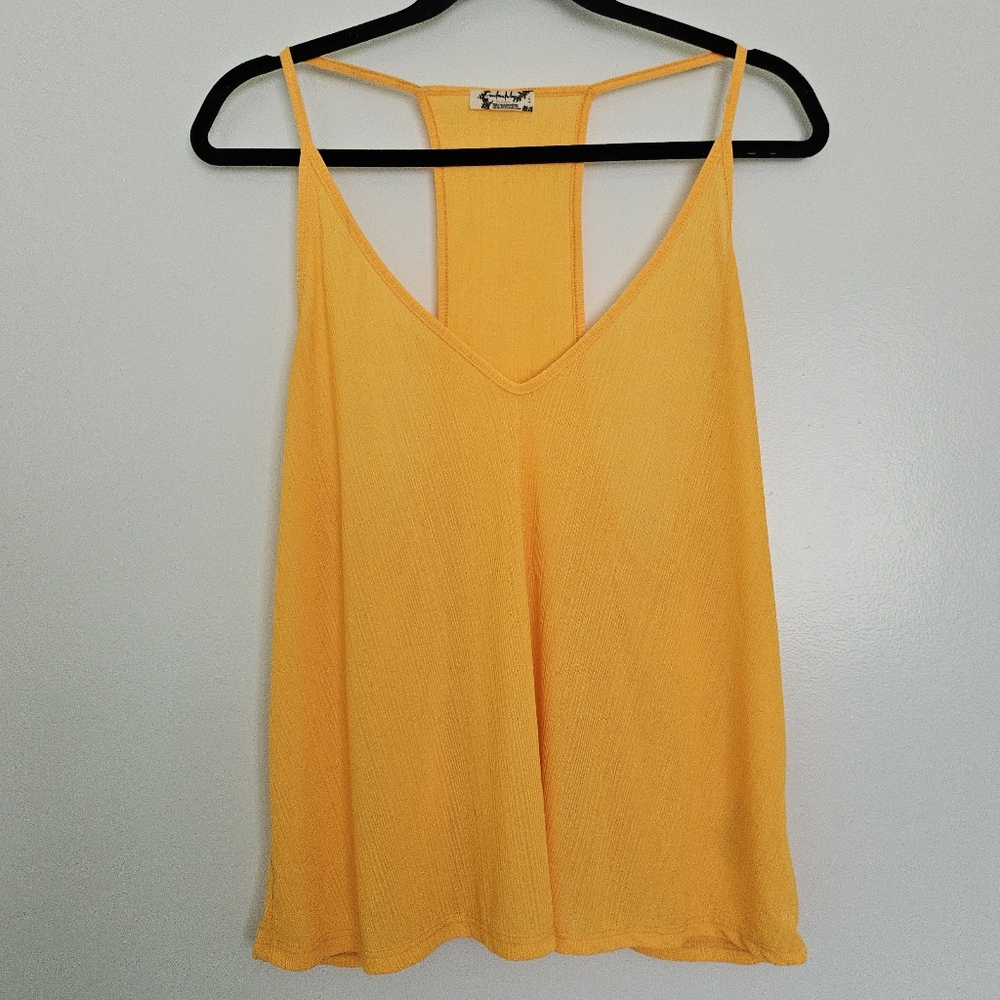 Intimately Free People Loose Comfy Flowy Orange Tank Top Summer Sz S